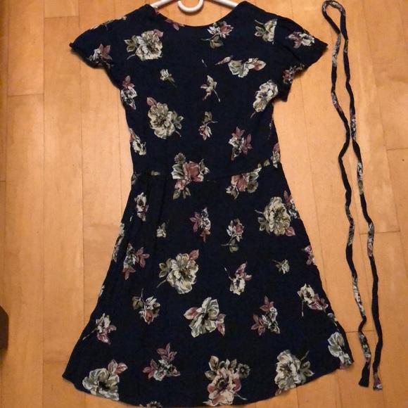 Dark blue short sleeve summery dress - Picture 2 of 8